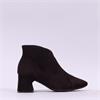Wonders V Cut Pointed Block Heel Boot - Brown Suede